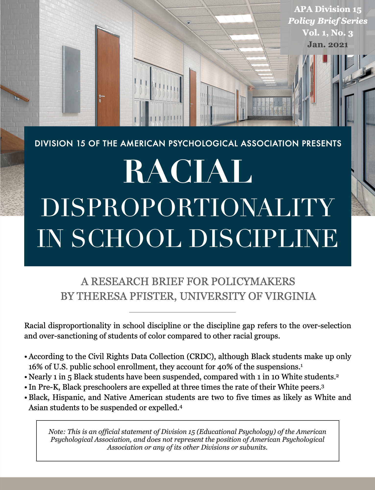 Racial Disproportionality In School Discipline | APA Division 15